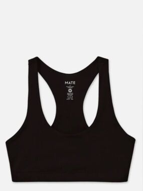 NWT MATE Black Racerback Sports Bra Size S
